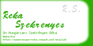 reka szekrenyes business card